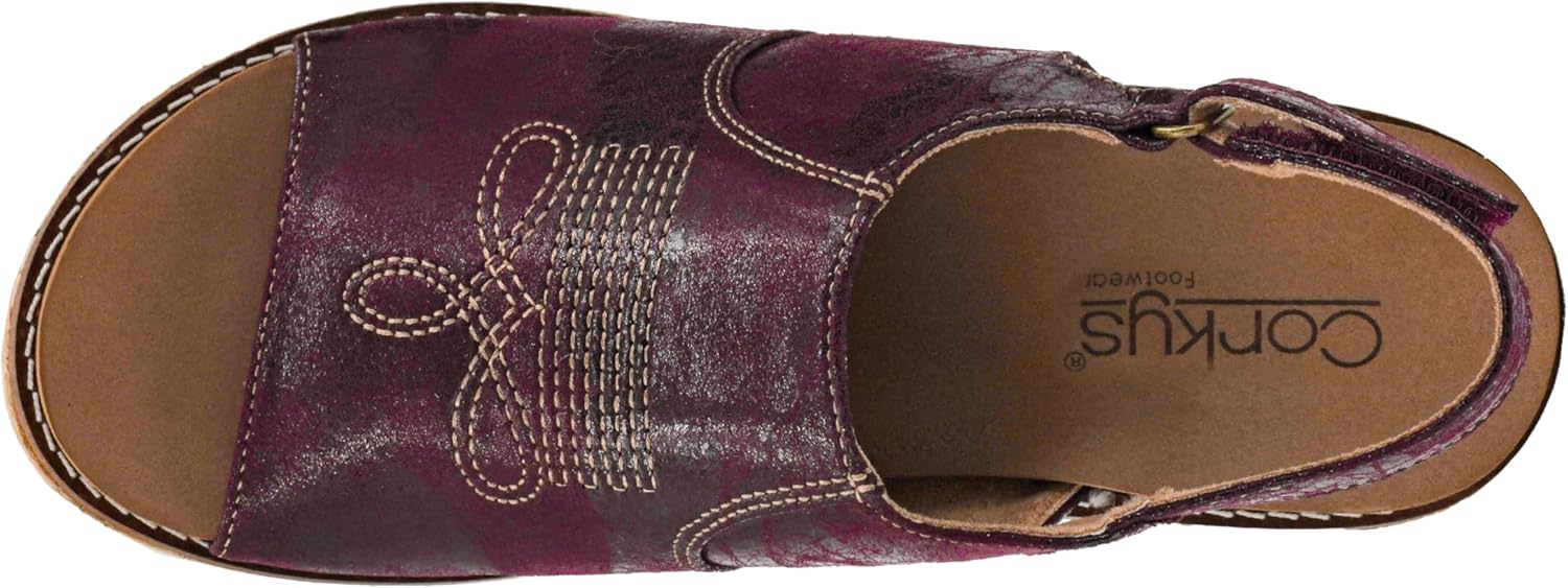 Corkys Footwear Most Wanted 2.5-Inch Wedge Sandal, Featuring a Hook And Loop Closure, Soft EVA Insoles For All Day Wear, and Western Inspired Stitching On The Upper