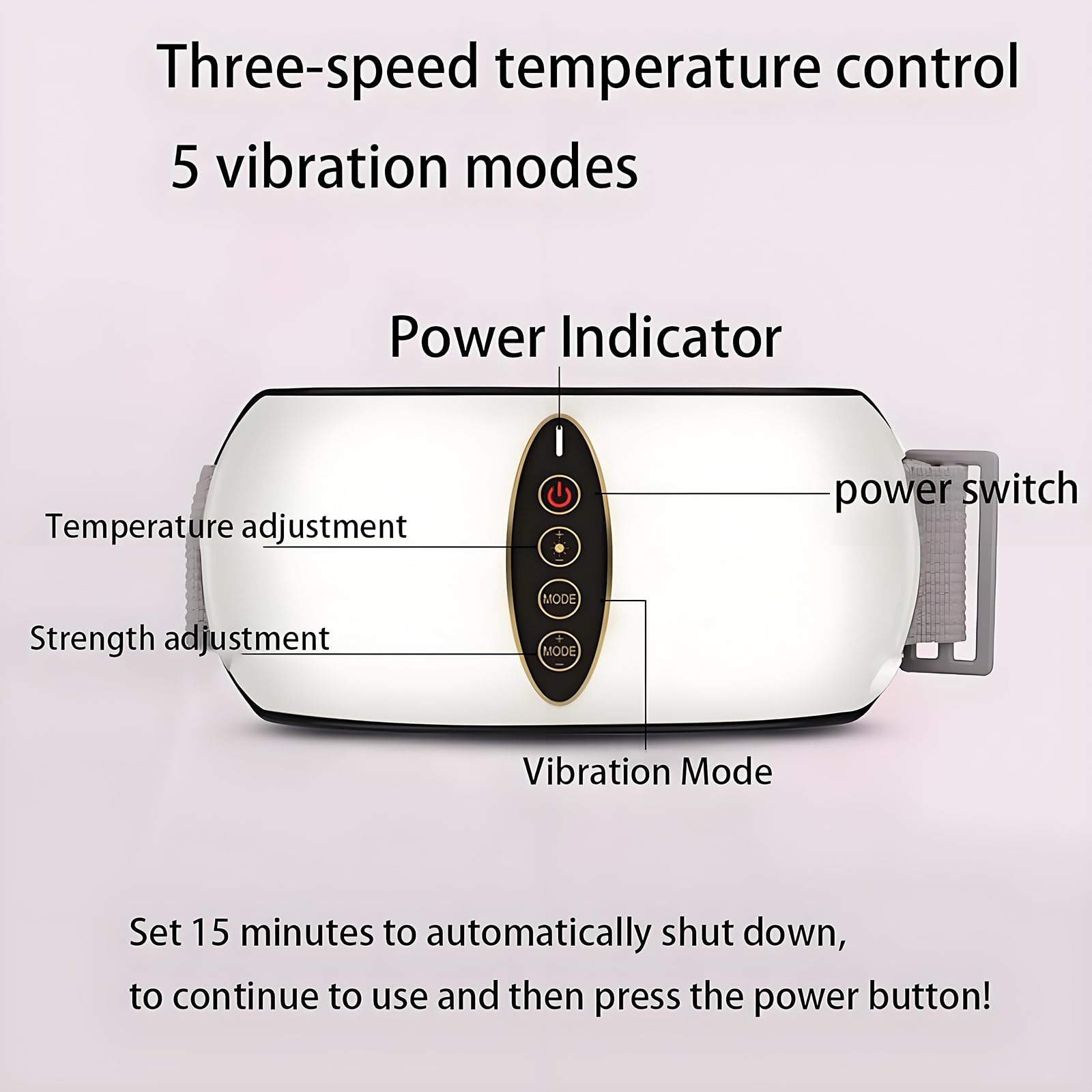 Cintura Dimagrante Elettrica con Vibrazione Termica, Cintura Dimagrante Elettrica con 4livelli Vibrazione Regolabili E 3temperature, Temporizzazione,per Plasticità Salute, Favorisce Digestione