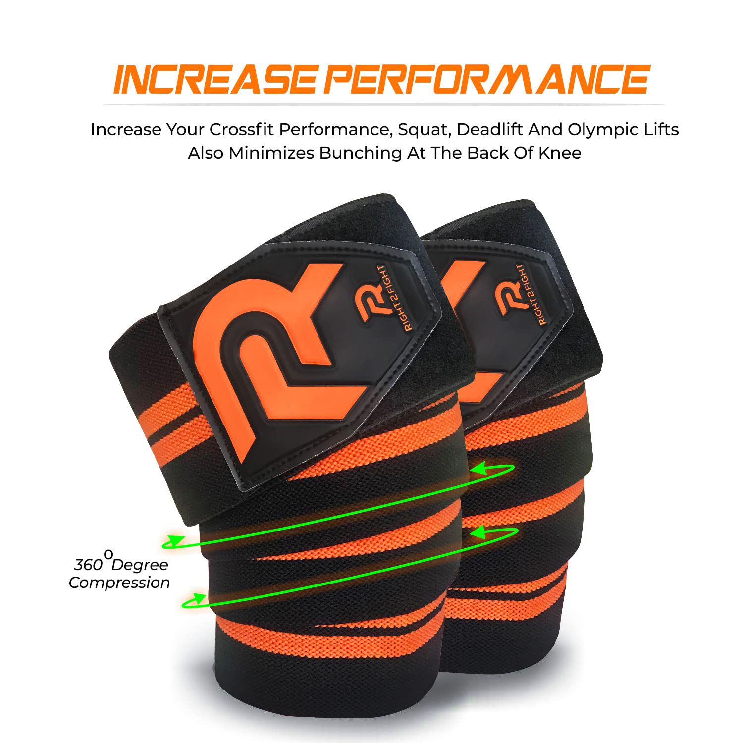 R2F Knee Wraps (Pair) Weightlifting, Deadlifting, and Gym Workouts