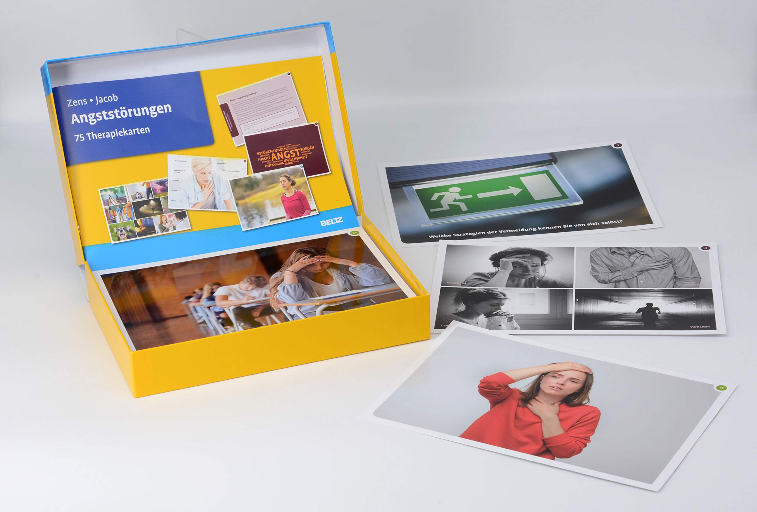 Angststörungen: 75 Therapiekarten. Kartenset mit 75 Karten für die Psychotherapie. Mit 24-seitigem Booklet (Beltz Therapiekarten)