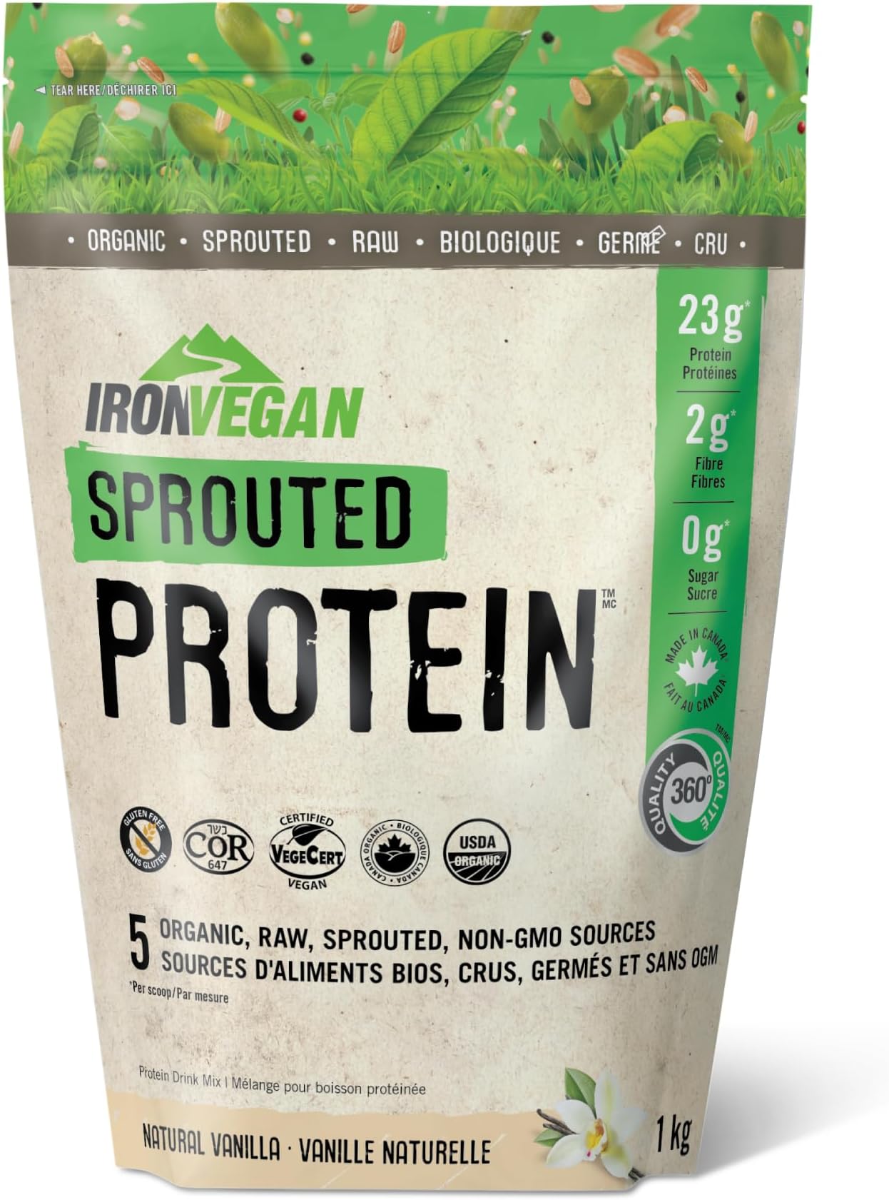IRONVEGAN Sprouted Protein - Vanilla, 1000 GR