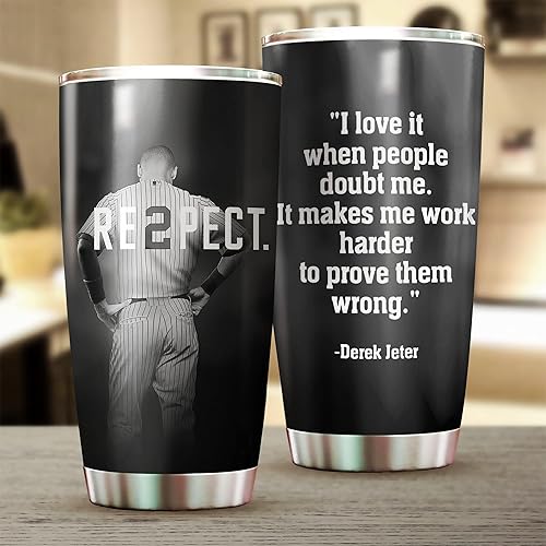 Teerabbit Re2pect Derek - Taza de café aislada con tapa I Love It When People Doubt Me Jeter cita motivacional inspiradora regalos de cumpleaños