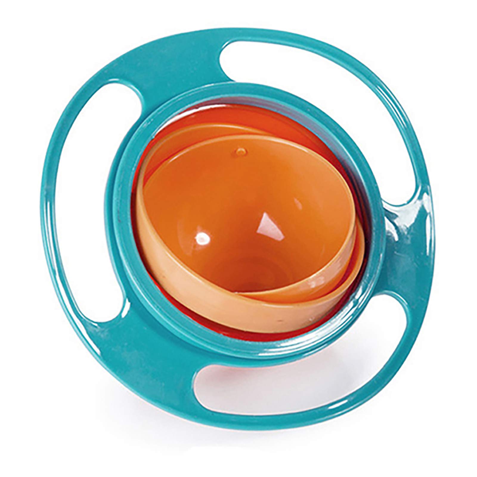 Eazy Kids Gyro Bowl | 360 Degree Rotation | Spill Resistant | With Lid | Toddler Baby Kids Children | Blue