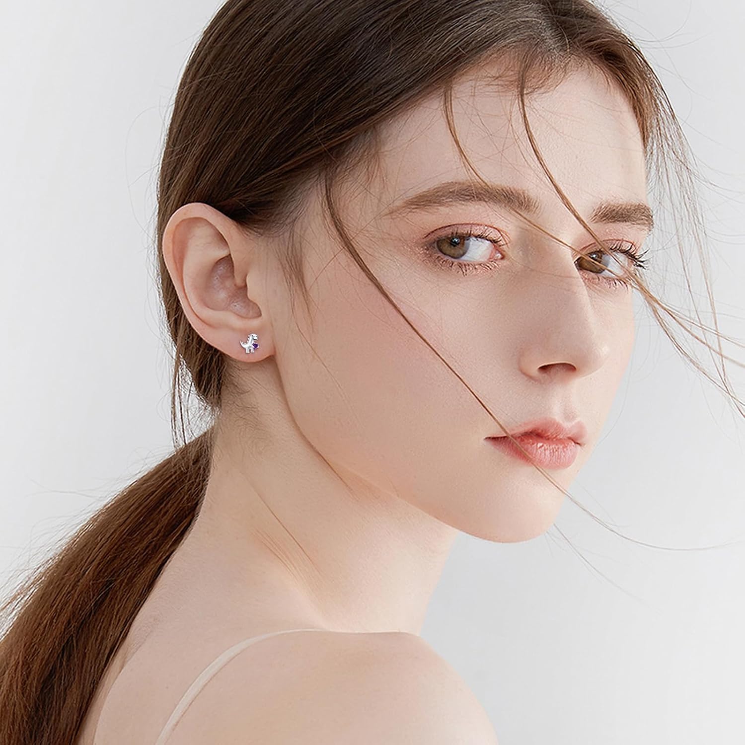 Sterling Silver Dinosaur Stud Earrings - Hypoallergenic, Cute Dinosaur Jewelry Gifts for Women or Daughter