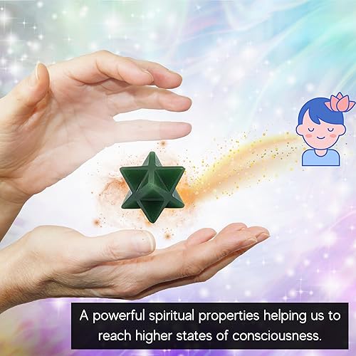 Miniatura 300 de Amazing Gemstone Larvikite Merkaba Crystal – Estrella de Merkaba metafísica de 1 pulgada para meditación – Cristal tetraedro energético y piedras