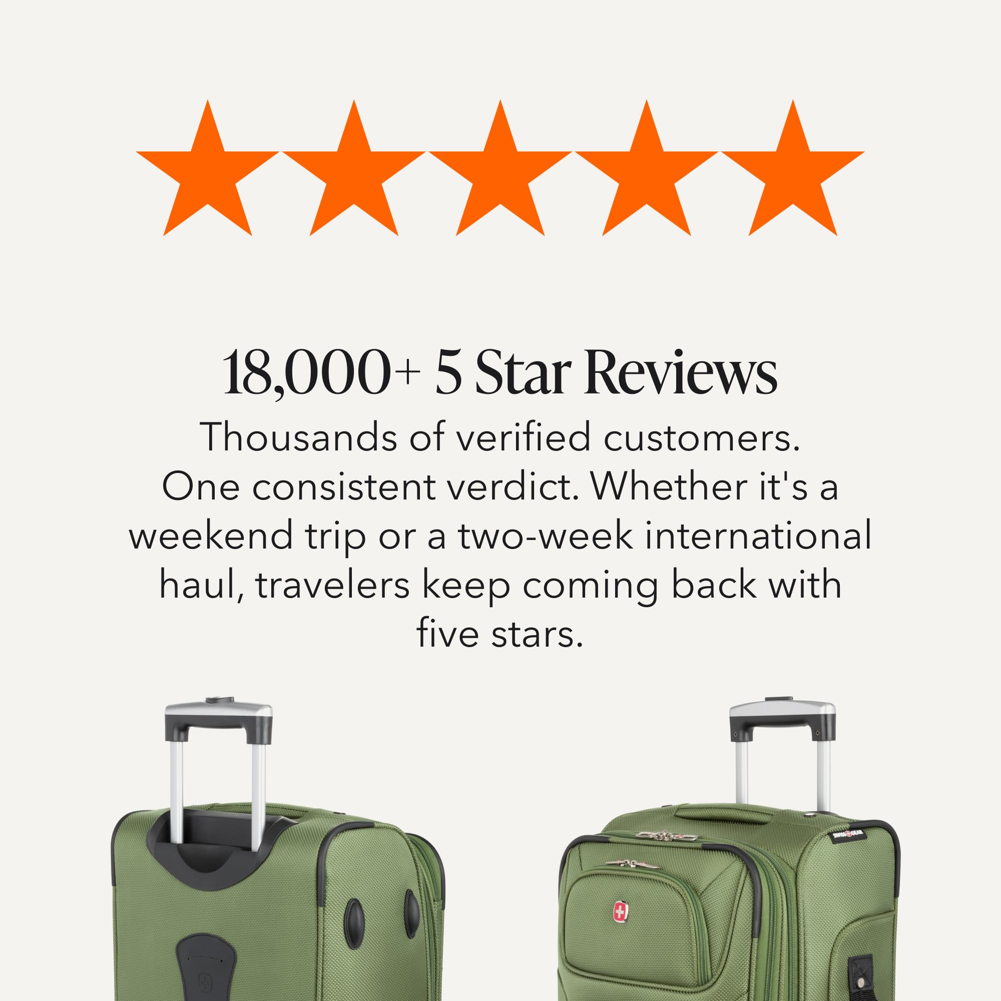 SWISSGEAR Sion Softside Expandable Spinner Luggage Durable Lightweight Travel Suitcase, Evergreen, 3-Piece Set (Carry-On/Medium/Large) view 9