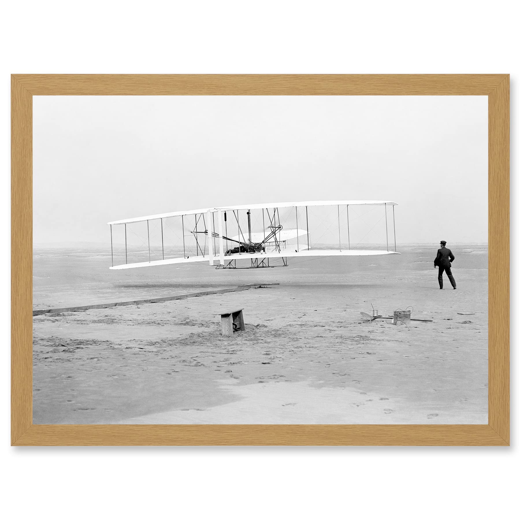 Artery8 Daniels First Flight Wright Brothers 1903 Photo Aviation Artwork Framed Wall Art Print A4