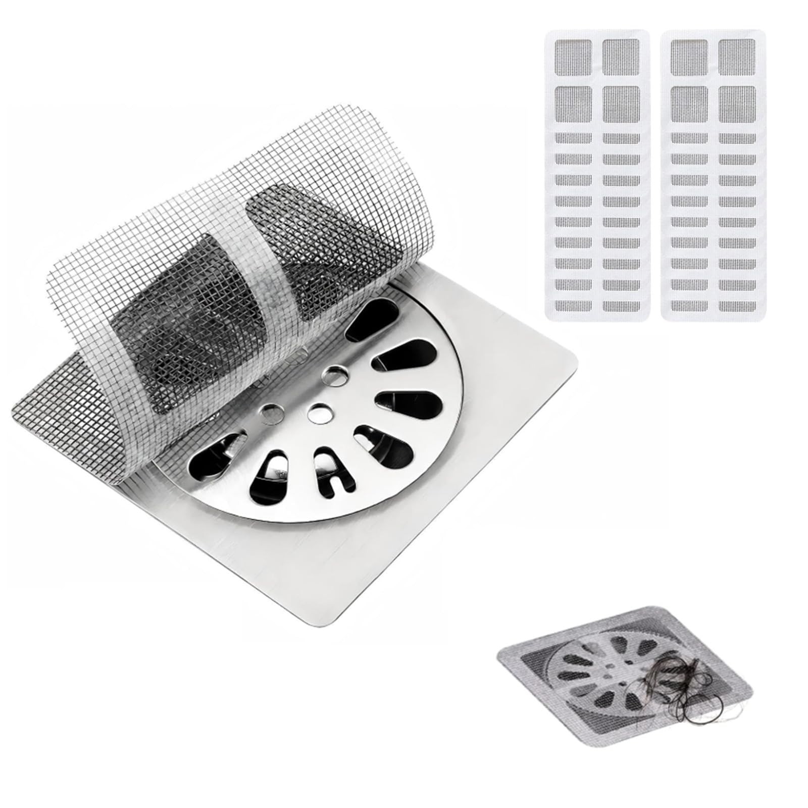 Photo 1 of 100PCS Disposable Drain Hair Catcher Stickers - Silver-white