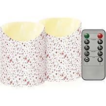 Waterproof Flameless Candles with Timer 2/4/6/8H Timer Battery Operated Candles for New Years Eve Party Home Decor Flameless Set of 2 Long Lasting Battery Operated for Thanksgiving Tabletop Christmas