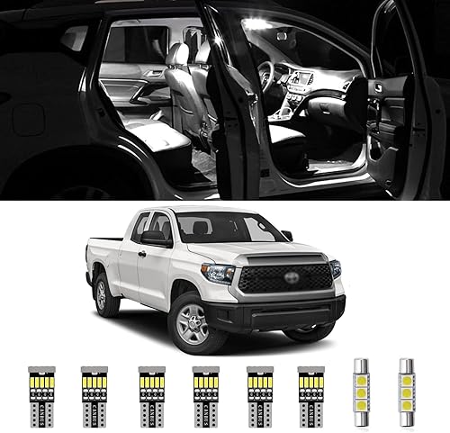 Juego de 18 luces LED para interiores Tundra, bombillas LED de repuesto ultra brillantes para Toyota Tundra 2007-2017 2018 2019 2020 2021 todos los