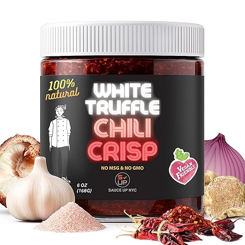 SAUCE UP 100% natural de chile artesanal crujiente de 6 onzas, vegano, keto, GF, ultra versátil, lote pequeño en Nueva York (caliente, dulce,