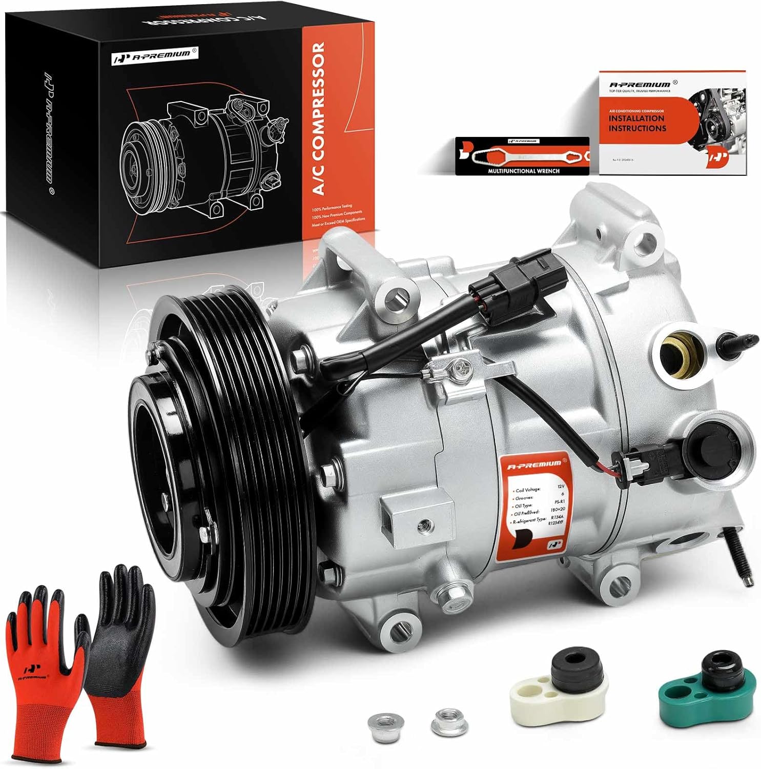 A-Premium Air Conditioner Compressor with Clutch for Honda Pilot 3.5L (2019–2022)