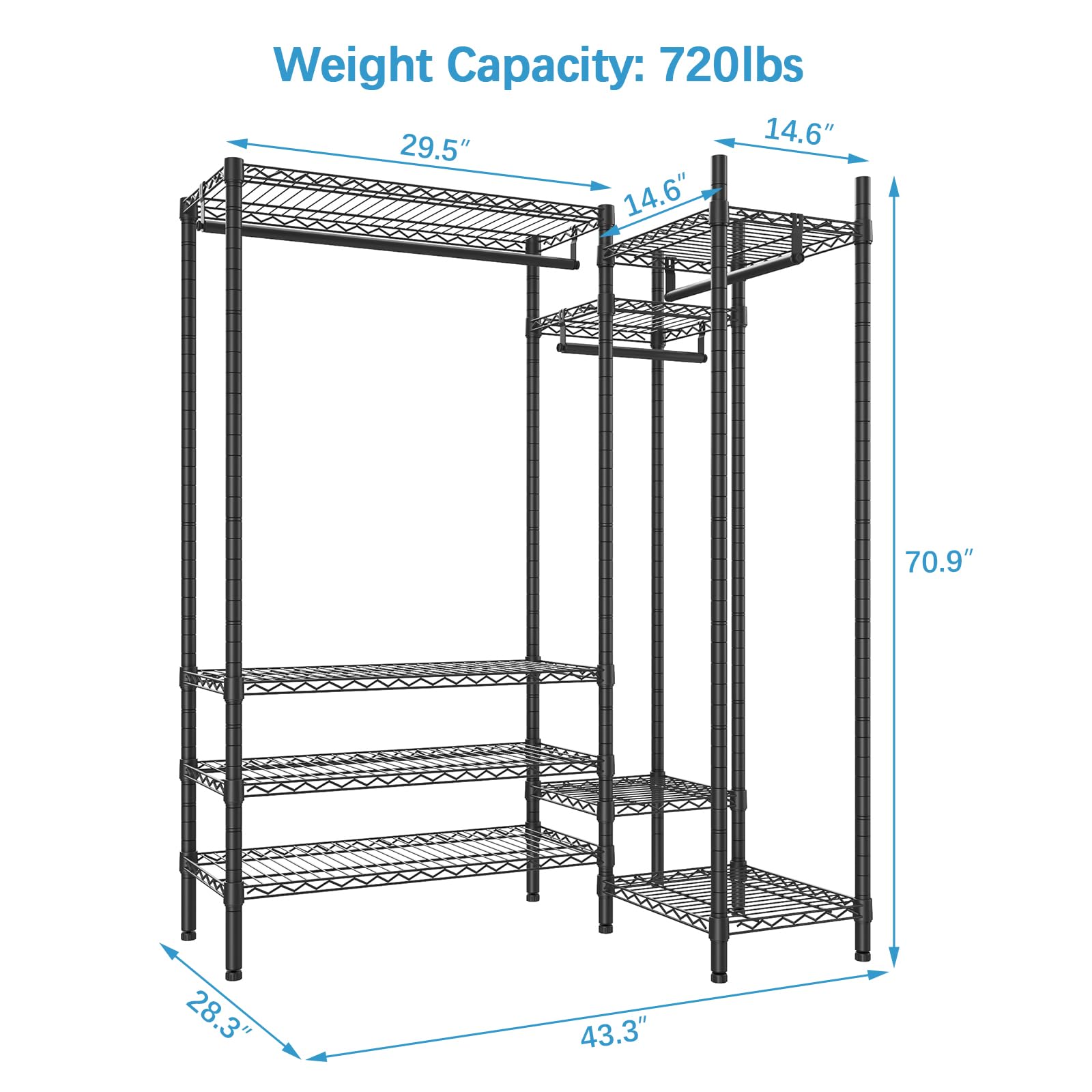 Snapklik.com : VIPEK L20 Basic Heavy Duty Garment Rack For Corner Metal ...