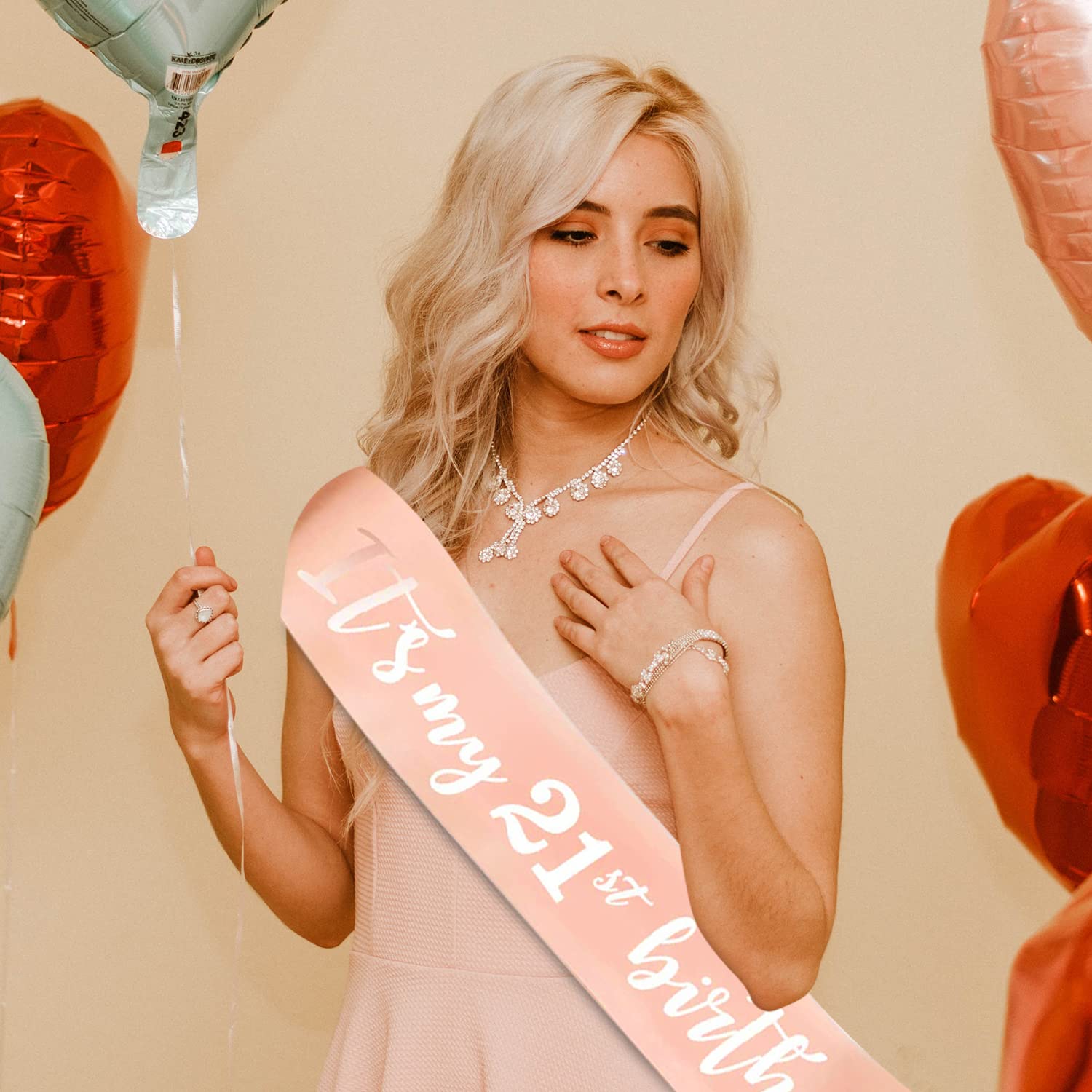 Fascia Per 21° Compleanno “It's My 21th Birthday” – Oro Rosa, 160 Cm, Accessorio Festa Per Lei