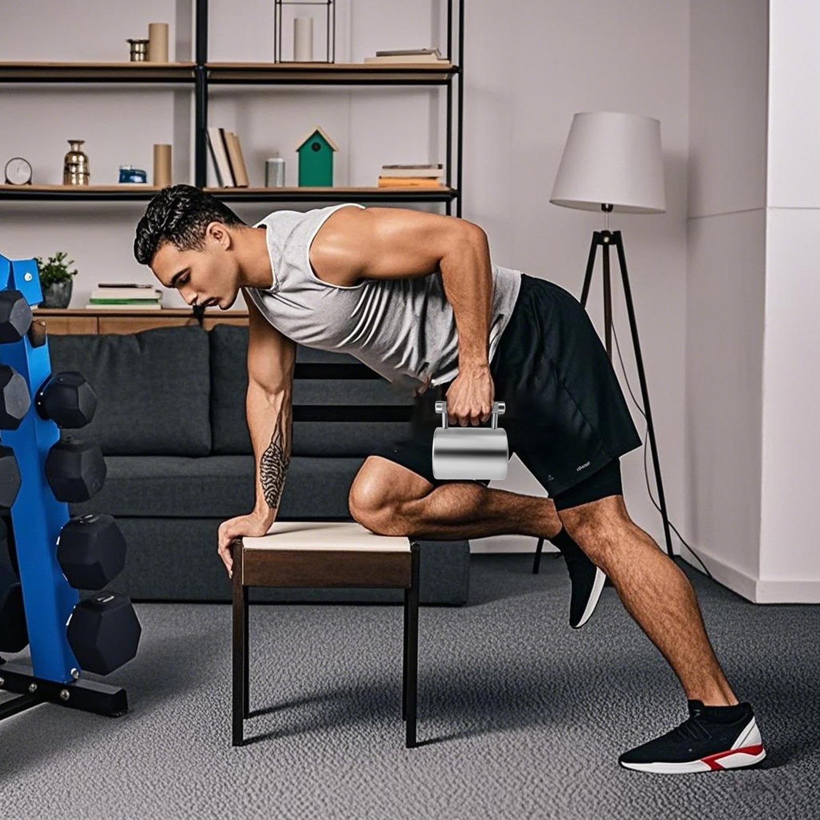 Bicchiere Caffè Pesante a Forma di Manubrio Borraccia per Sport e Fitness | Bottiglia in Metallo Pesante Antiscivolo per Birra, Boxe, Attività Sportive All'aperto e Palestra