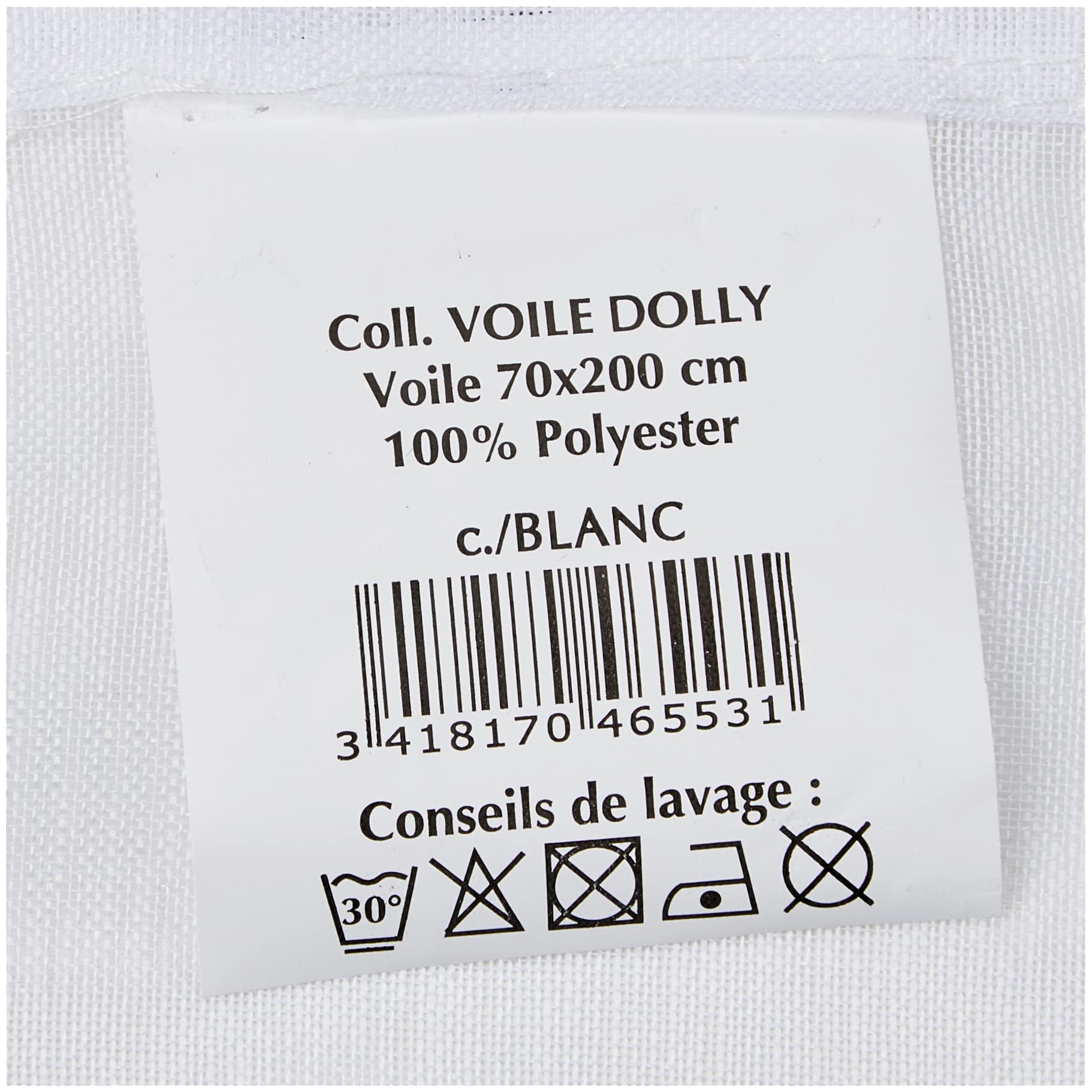 Dolly Tenda trasparente per portafinestra poliestere bianco 70x200 cm Soleil d'ocre