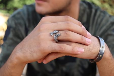 Amazon.com: Handmade 925K Sterling Silver Phoenix Ring, 0.012 lbs
