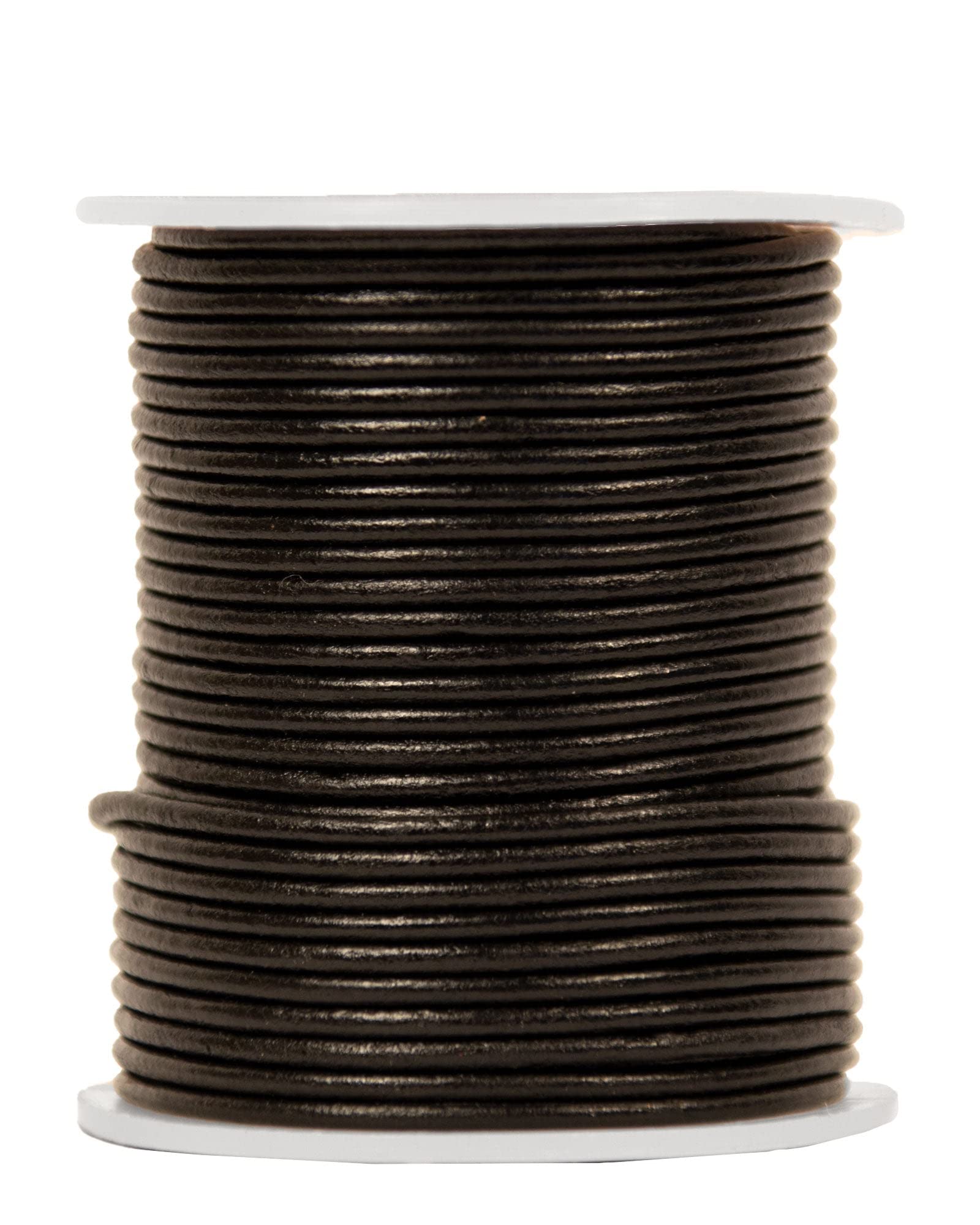 Cordon en cuir véritable 2mm noir Hemptique pour bijoux artisanaux durables