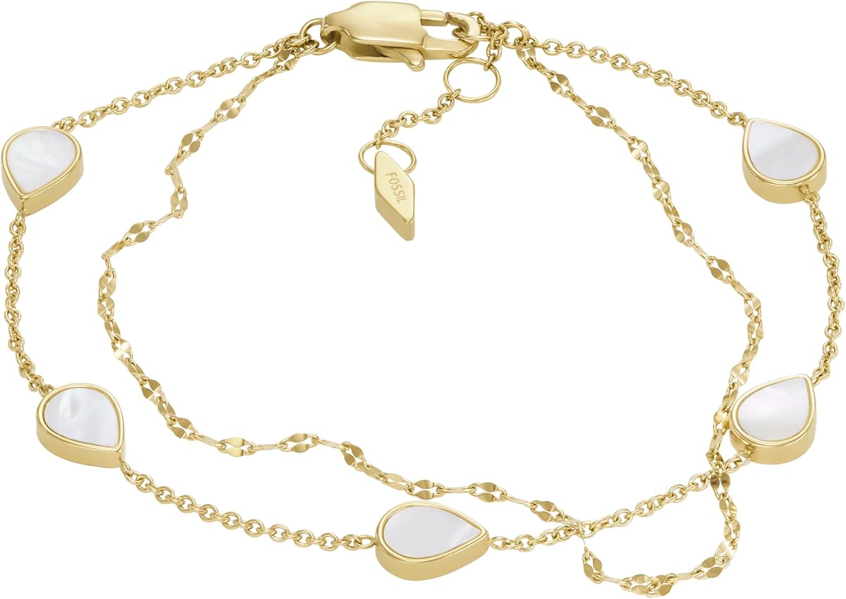 Fossil Pulsera de cadena de acero inoxidable para mujer