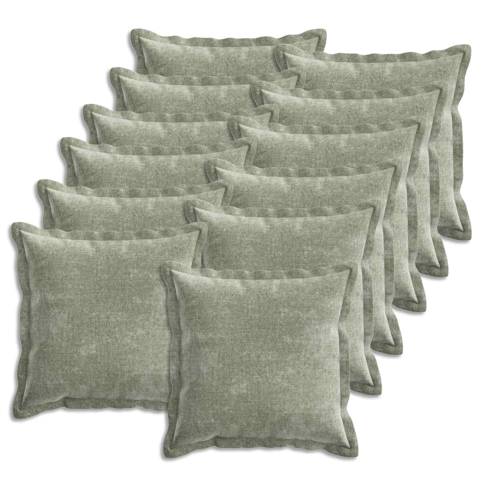 vidaXL Kissenbezug 12 STK. Houten Grün 45 x 45 cm Chenille-Stoff