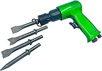 DPDynamicPower Short Barrel Air Hammer Kit with 4 Chisels - 4500 BPM, 1-5/8" Stroke, 90 PSI Pneumatic Tool