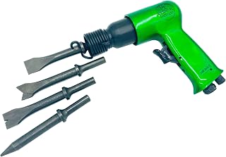 DPDynamicPower Short Barrel Air Hammer Kit with 4 Chisels - 4500 BPM, 1-5/8" Stroke, 90 PSI Pneumatic Tool