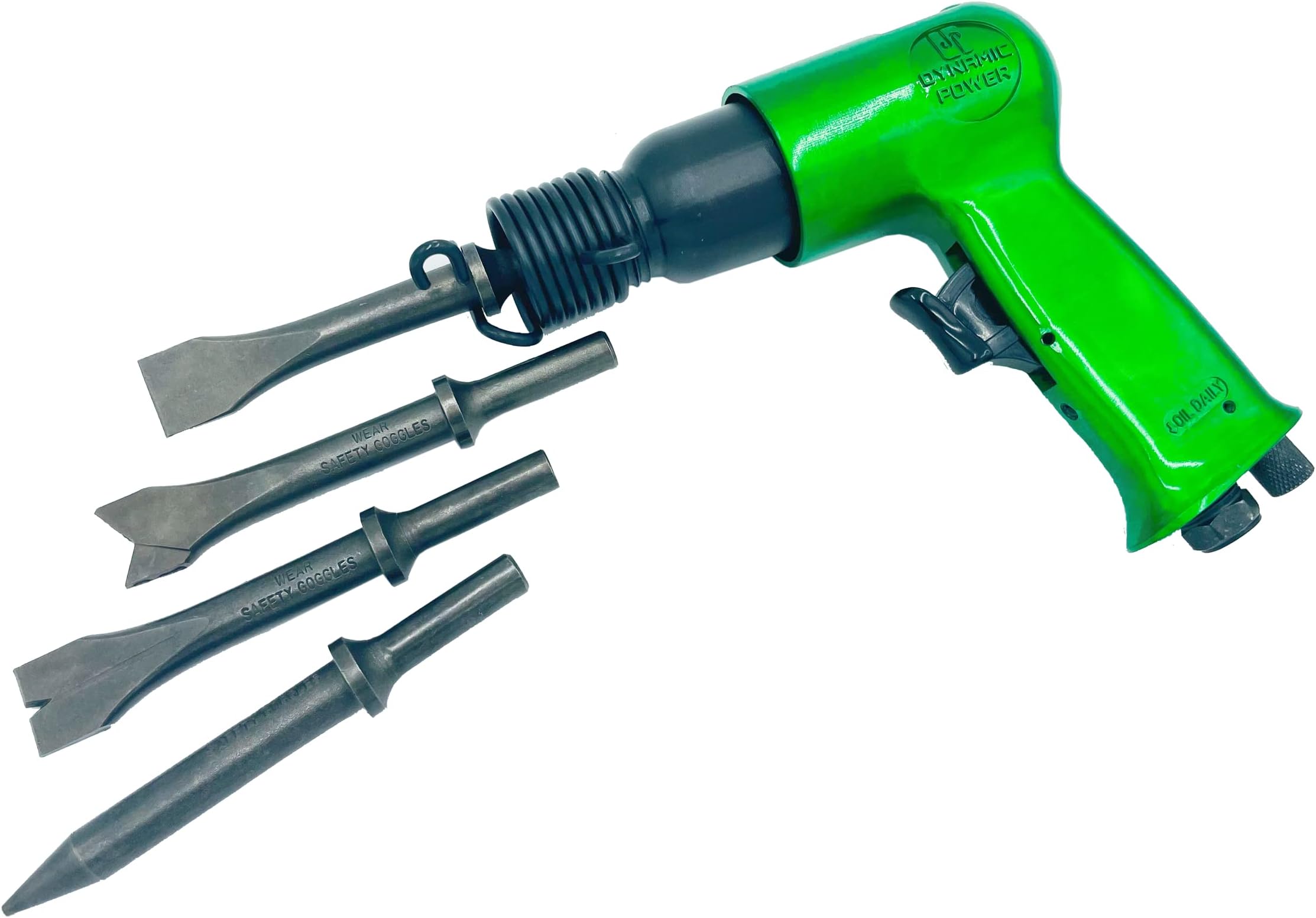 DYNAMIC POWER Short Barrel Air Hammer Kit (4-Chisels, Stroke Length 1-5/8", 4500 bpm, 4 CFM @ 90 PSI)