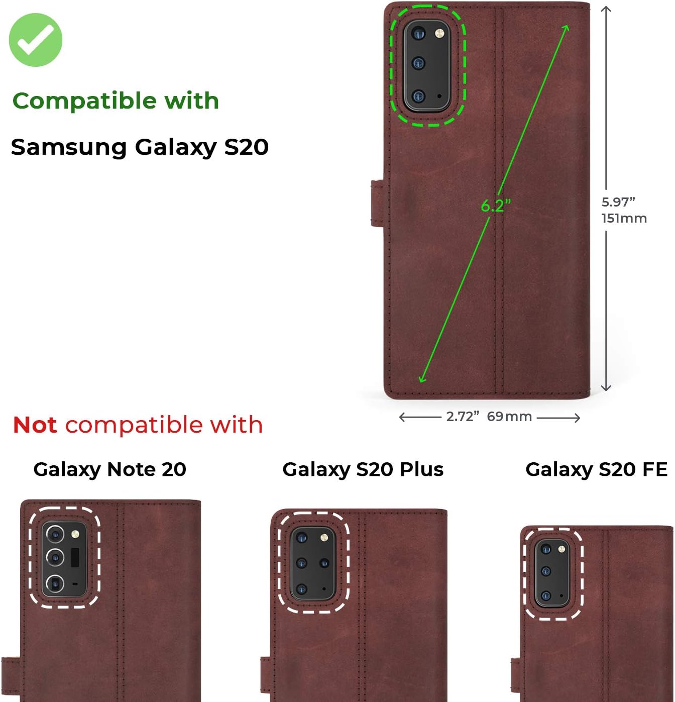 Exclusive Discount 80% Offer Snakehive Vintage Wallet for Samsung Galaxy S20 || Real Leather Wallet Phone Case || Genuine Leather with Viewing Stand & 3 Card Holder || Flip Folio Cover with Card Slot (Plum)