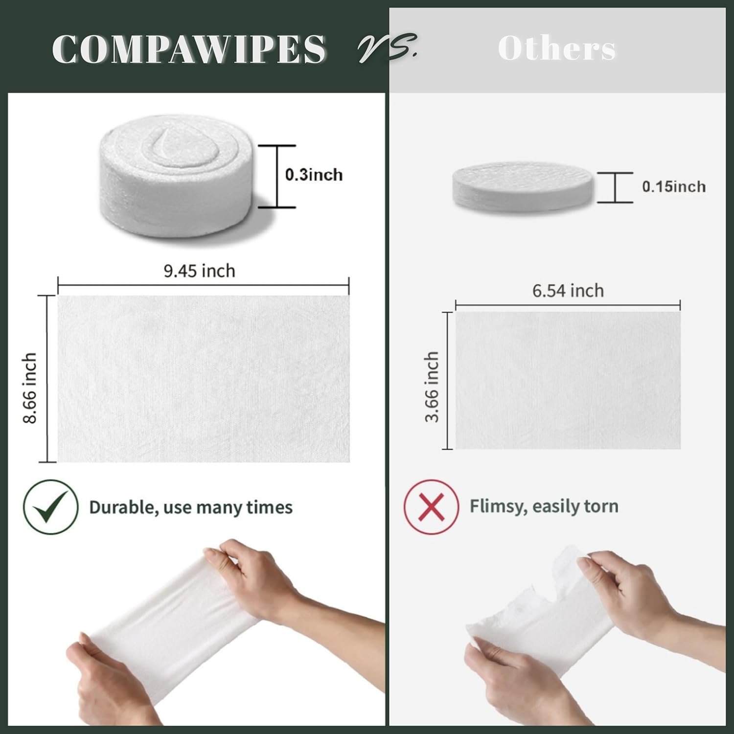 500 PCS Compressed Towel Tablets - Travel Disposable Towels, Compressed Hiking Toilet Paper, Wilderness Wipes, Compact Toilet Paper, Disposable Compressed Face Towel for Camping, Backpacking & Beauty