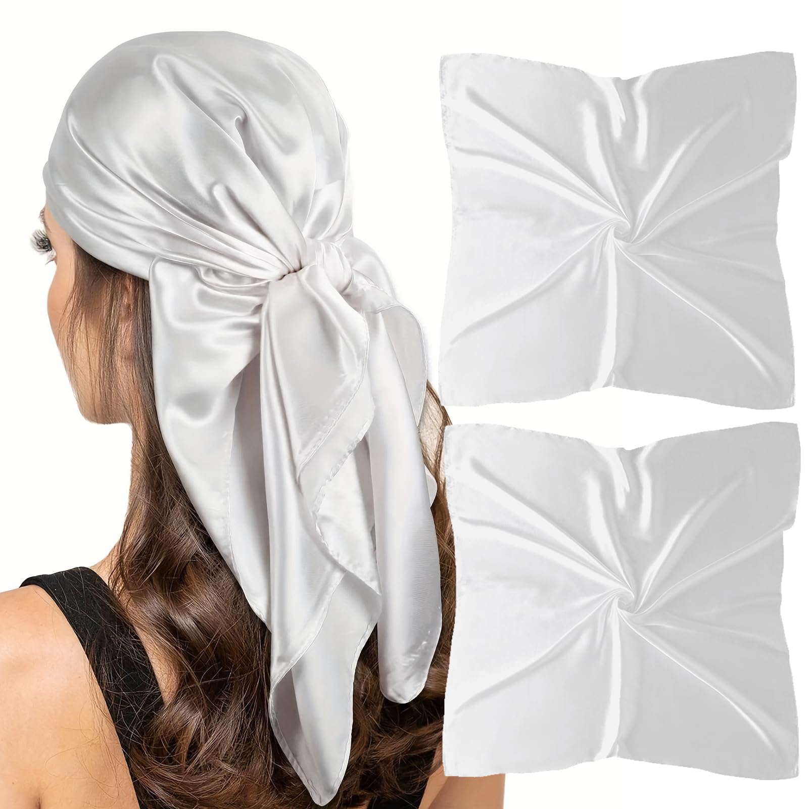 vimate Kopftuch für Frauen-35“ Quadrat Seide Gefühl Satin Schal Seidentuch für Haar Wrapping und Schlafen in der Nacht