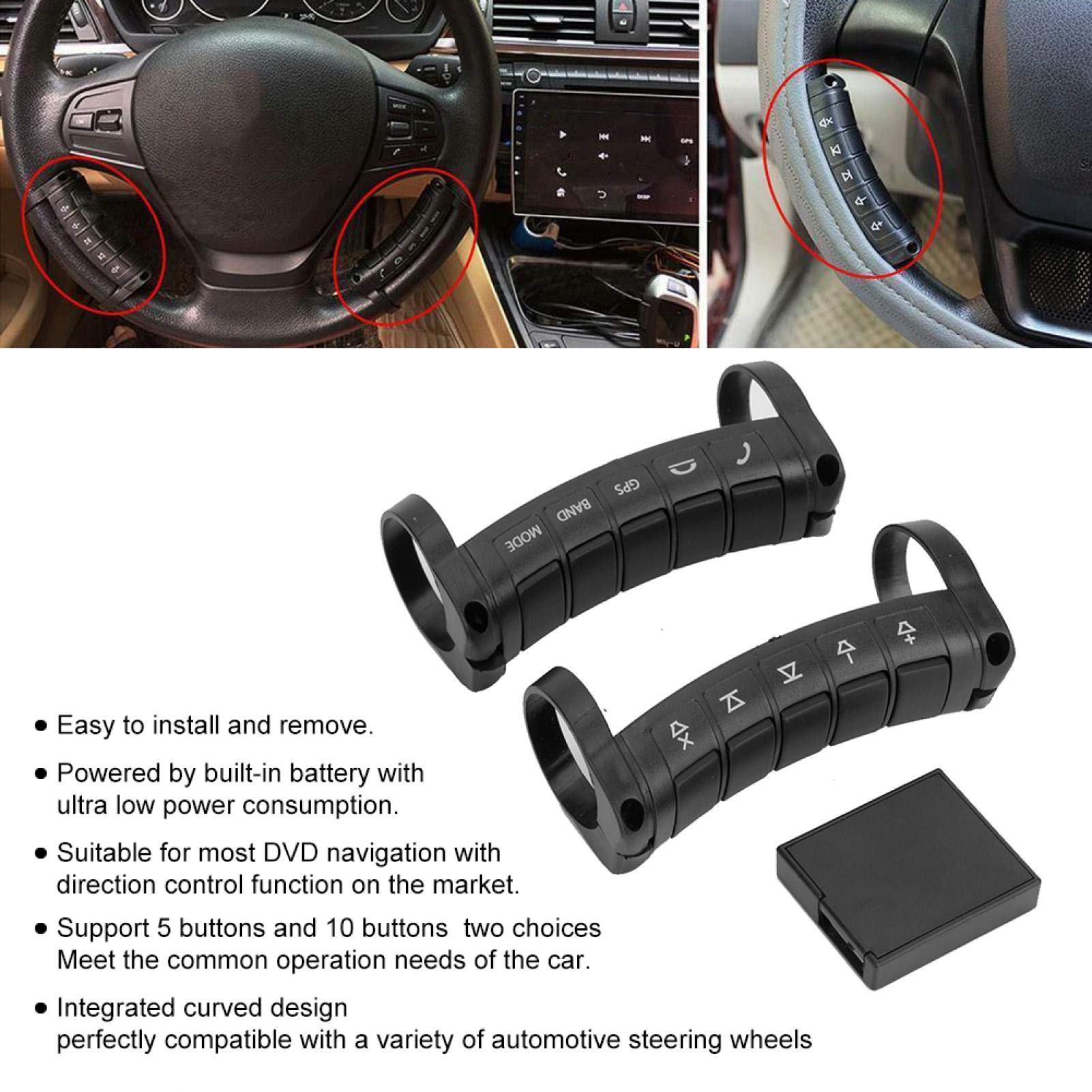 EBTOOLS Telecomando Radio Auto Control Remoto Volante Bluetooth Control Remoto Volante Bluetooth Adatto perSteering Wheel Controller, Universal Car Remote Wireless Dvd Navigation Buttons Controller