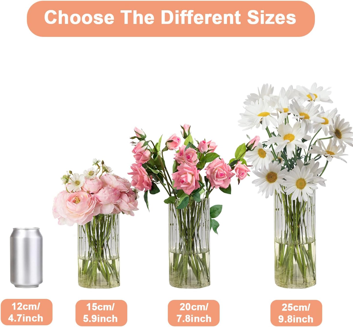 Gute 10 Inch Glass Vases for Decor, Flower Vase for Home Decor, Modern Decorative Clear Vase Centerpieces Living Room, Kitchen - Image 7