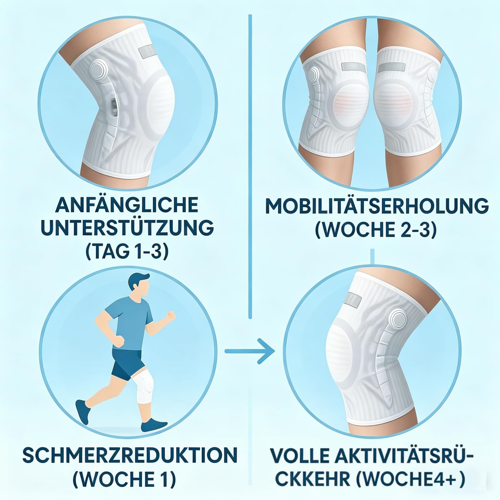 VILAO Kniebandage mit Drehverschluss, Patellarschutz, 3D-Kompression & Rutschfest für Alltag, Arbeit, Laufen und Fitness-Sportarten (2 Schwarz,XXL)