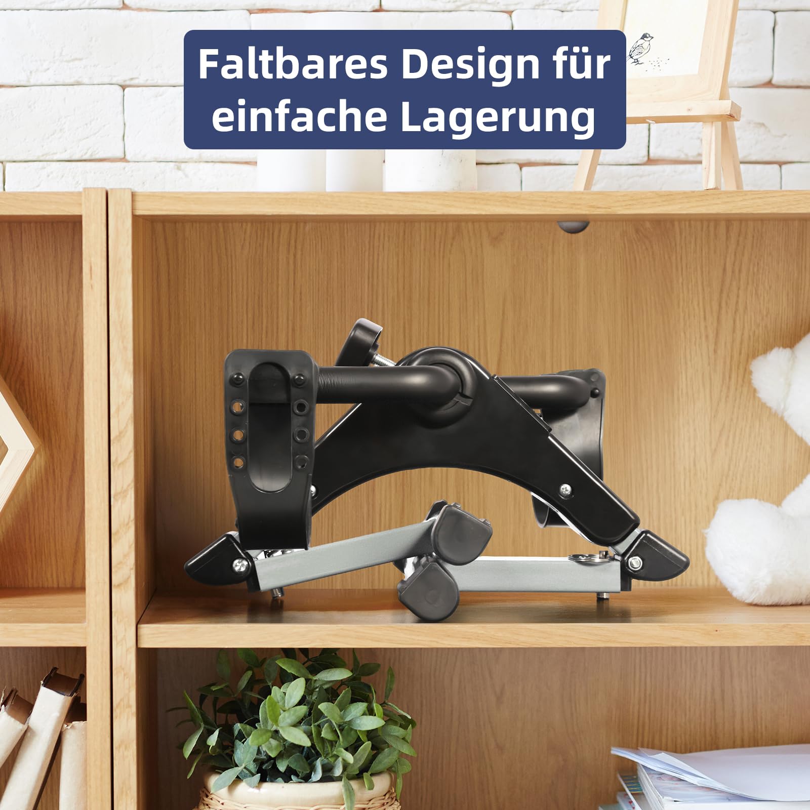 AGM Mini-Heimtrainer Fahrrad, Arm und Beintrainer Fitnesstrainer, Fitness, Hometrainer Bewegungstrainer mit LCD-Monitor und Einstellbarem Widerstand, Fitnessgerät für Zuhause, Büro Schwarz