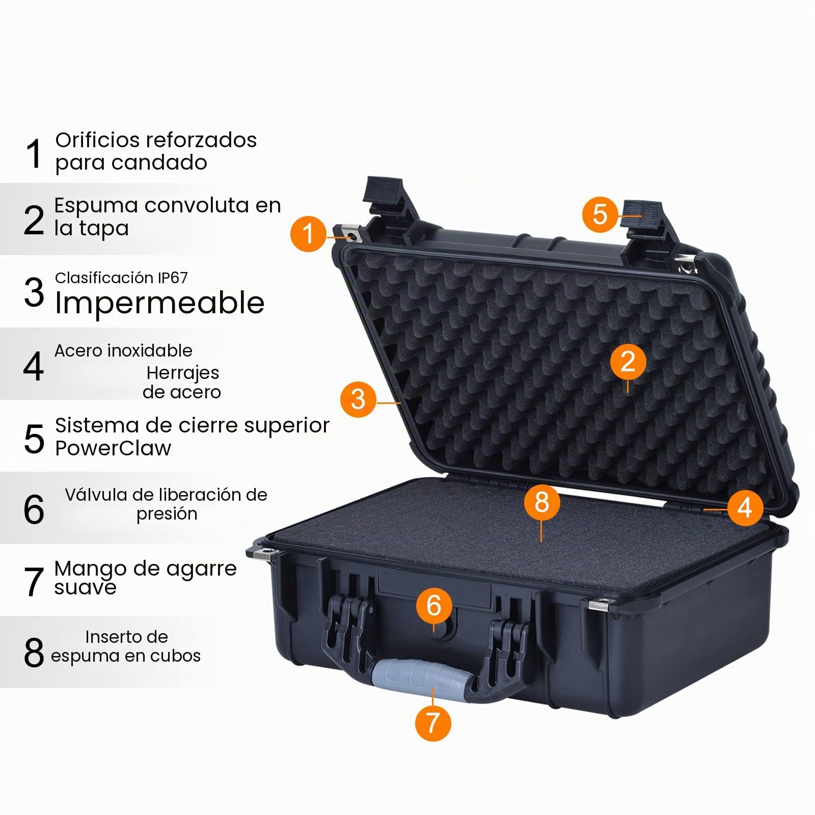 MEIJIA Funda portátil para cámara Impermeable para Todo Tipo de Clima con Espuma de Ajuste Personalizable, Apto para Drones, cámaras, Equipos, Pistolas, 16 x 13 x 6.8 Pulgadas