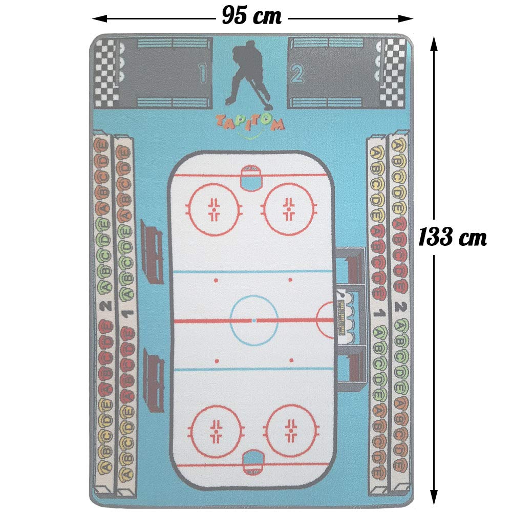 TAPITOM Kinderhockeymatte 95x133 Cm - Rutschfeste Spielmatte Für Eishockey-Spiele