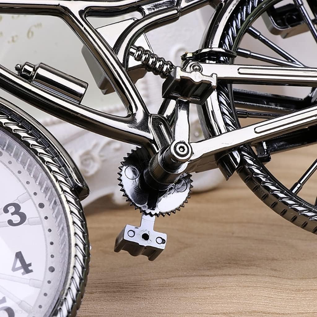 FMURY Home Decor Retro Bicycle Alarm Clock Numeral Bicycle Shape Alarm Clock Table Clock Cool Alarm Works of Art