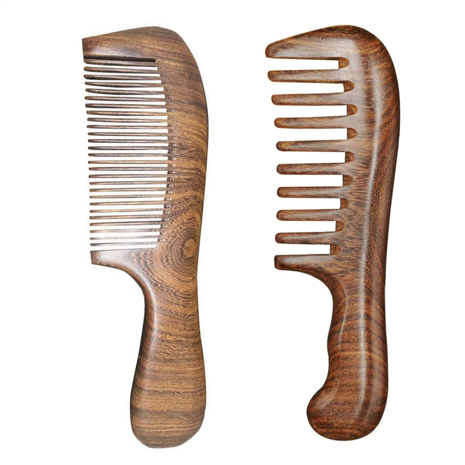 ADERFETBI Hair Comb Massage Comb Wide Tooth Smooth Hair Ideal For, Beard Combing And Beard-handmade Men's and Women's Care(A+b)
