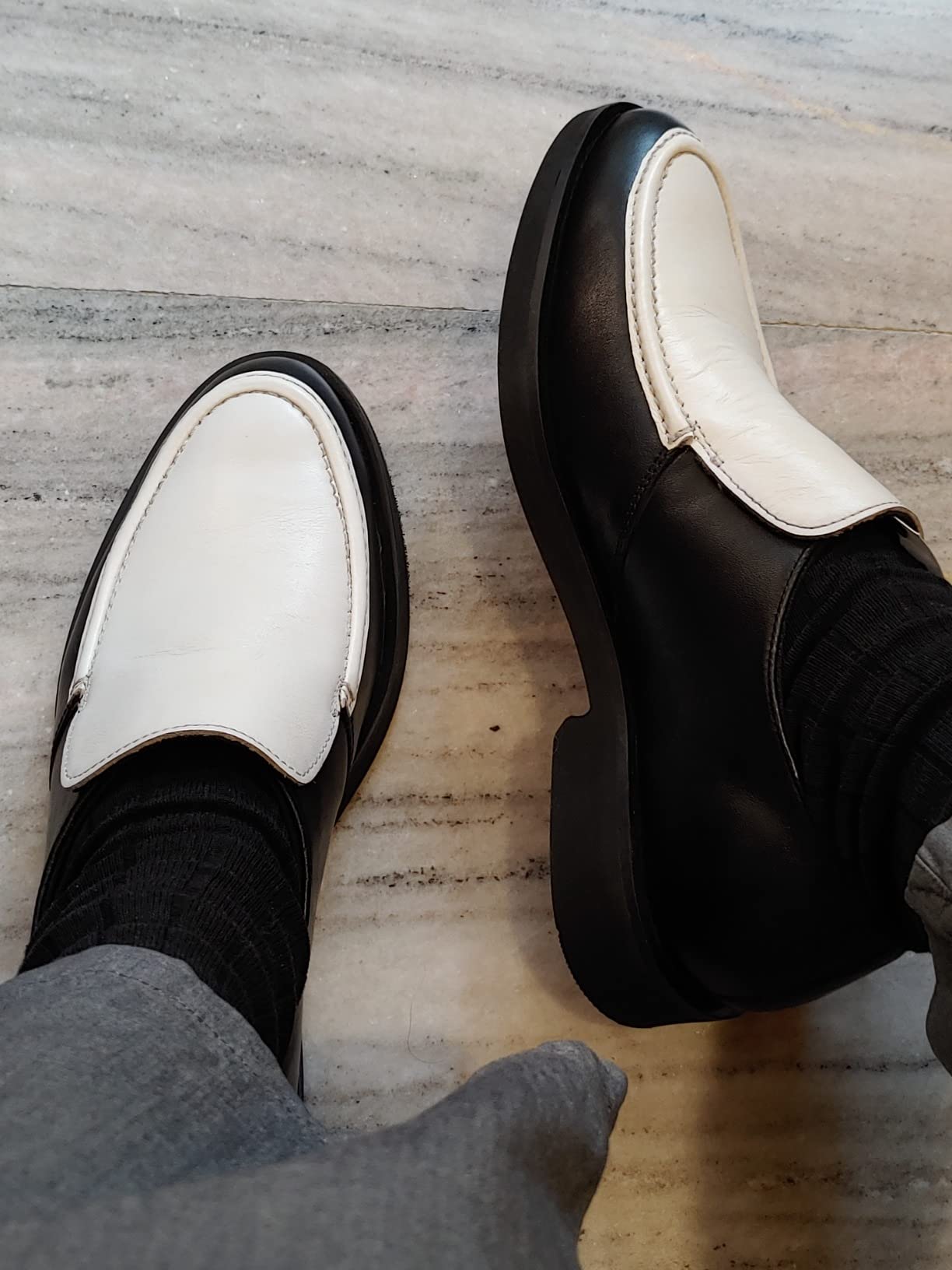 Buy Hush Puppies Elvis Classic Show Time Men Black & White Leather Derbys, at Amazon.in