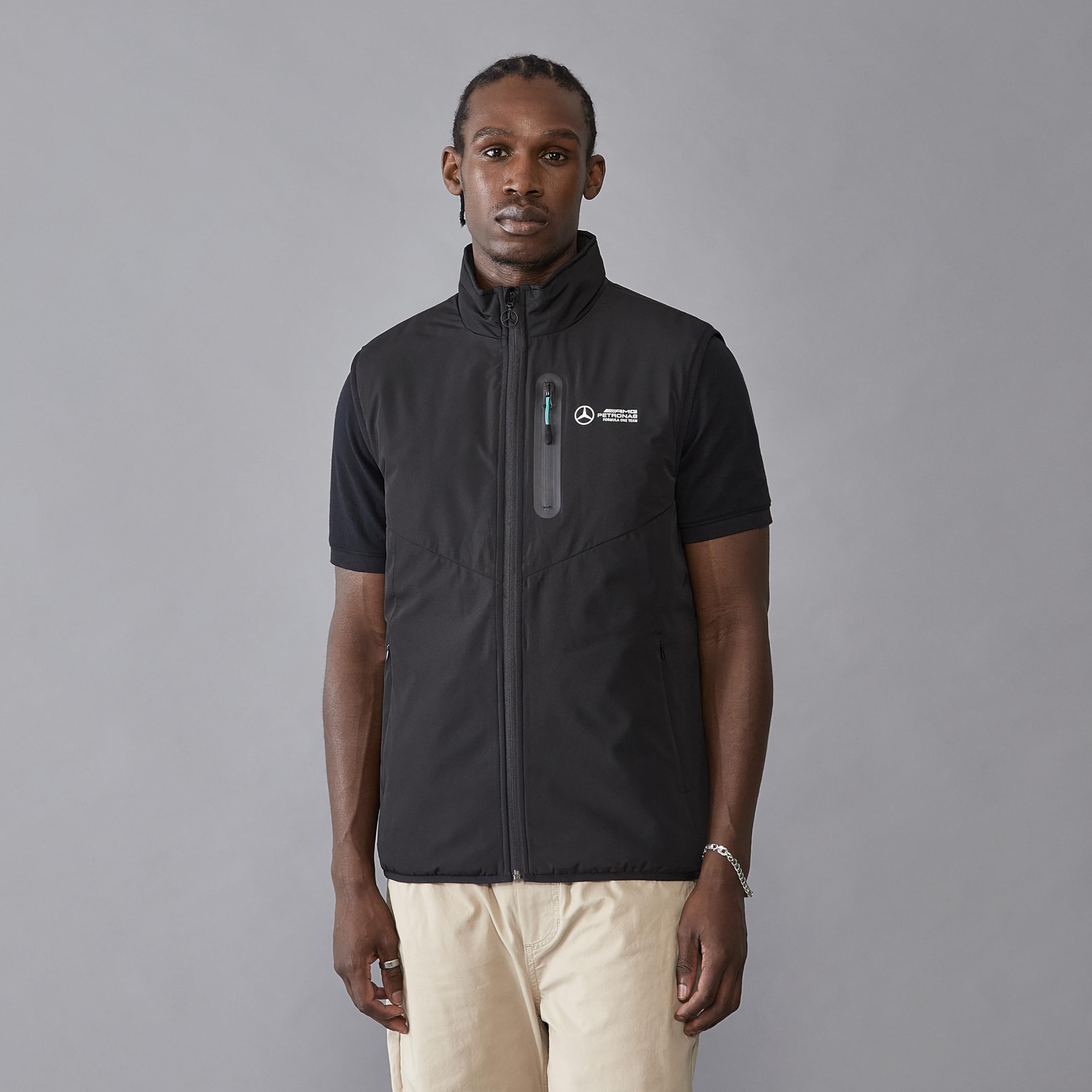 Mercedes AMG Petronas Chaleco de hombre F1 con acolchado Thermore - Negro - Tamaño: M