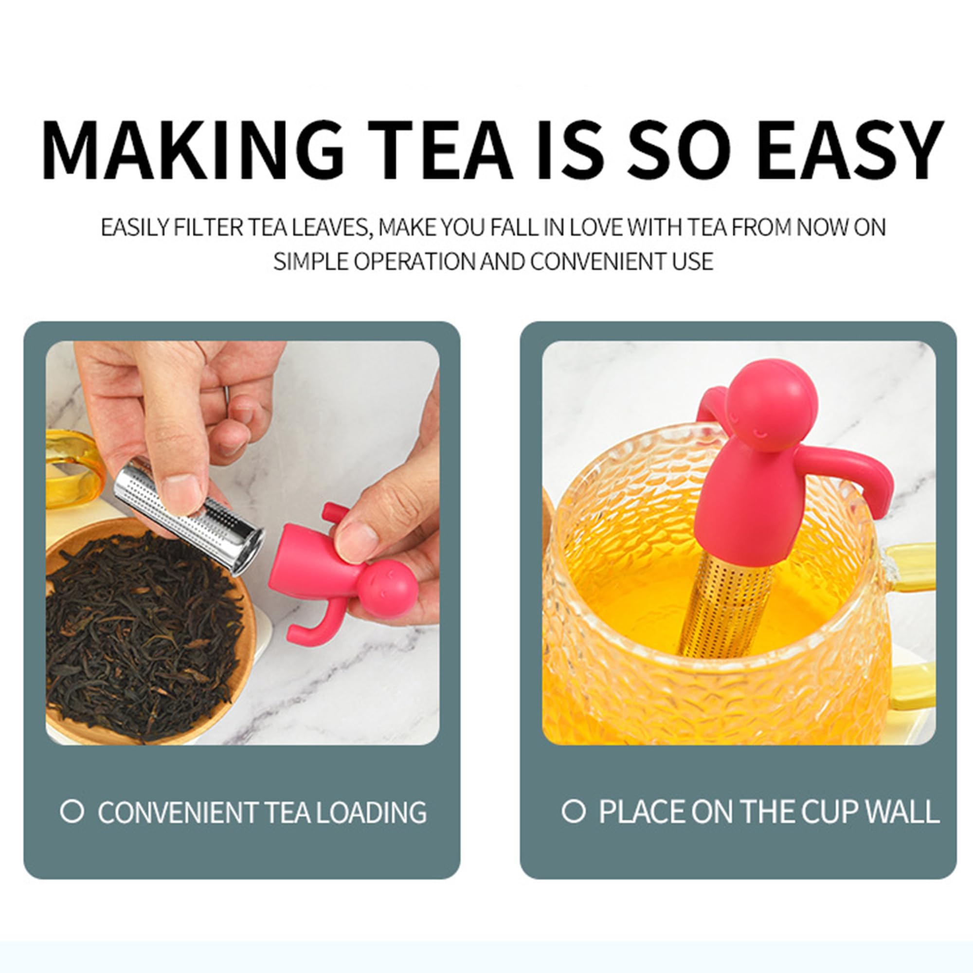 4 coladores de té para hojas sueltas té negro verde hierbas