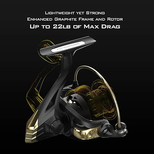 Miniatura 4 de KastKing Valiant Eagle Gold Spinning Reel - 6.2:1 High-Speed Gear Ratio, Freshwater and Saltwater Fishing Reel, Faster Line Retrieve, Braid Ready