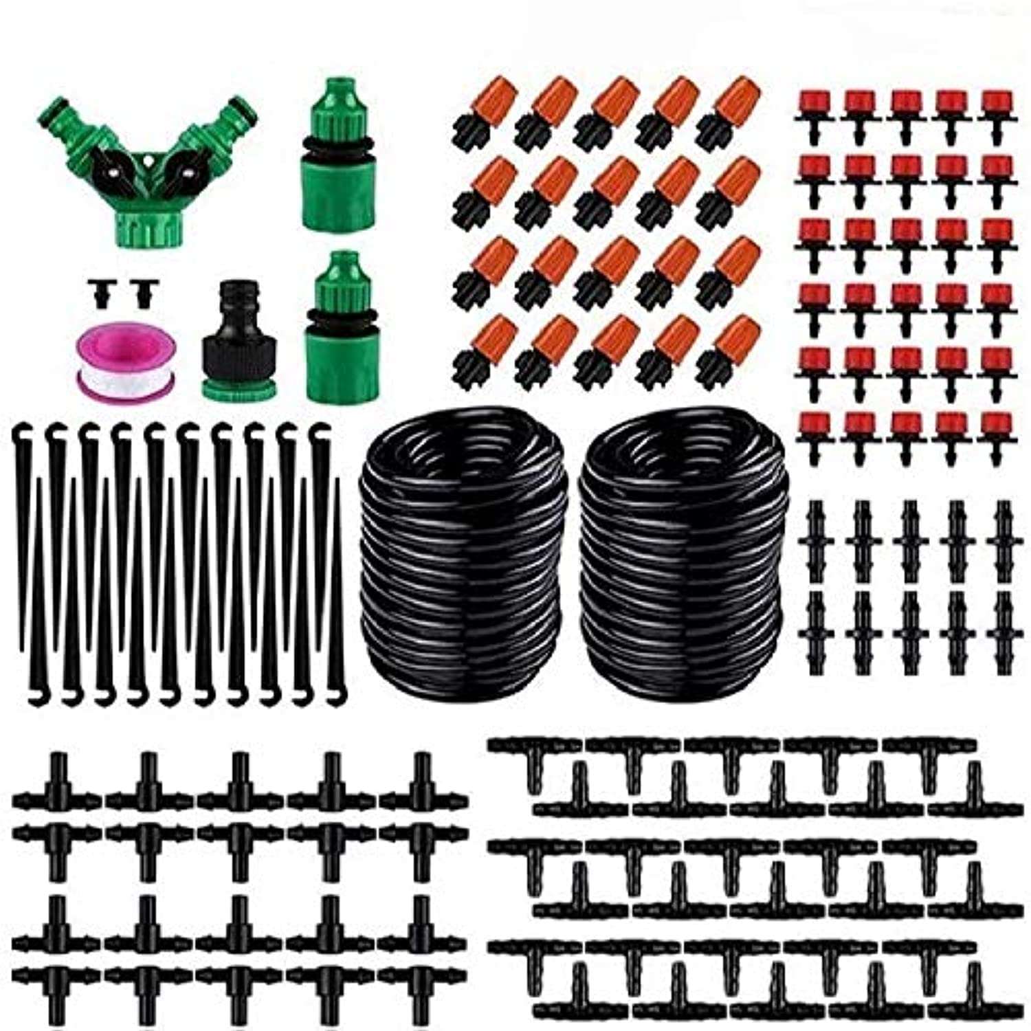 HYLANIrrigation Kit 149PCS Micro Watering Systems Plants Drip Irrigation Greenhouse Sprinkler for Garden Humidification Lawn Outdoors Atomization Cooling-30M