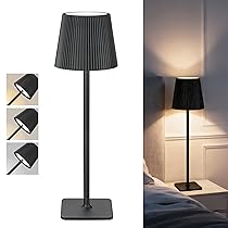 LuminexDesigns Lampada da Tavolo LED Senza Fili con Controllo Touch – Lampada Ricaricabile da 5200mAh Dimmerabile, IP54 Resistente all’Acqua – Perfetta per Interni ed Esterni, Nero