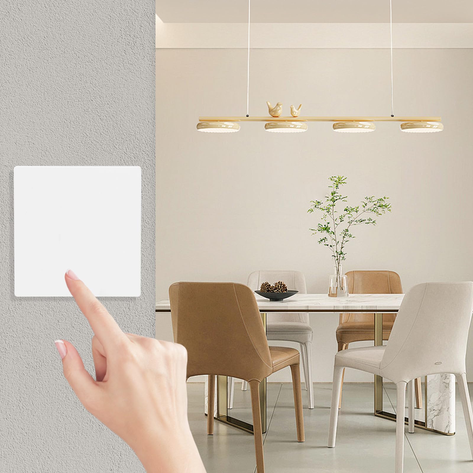 CNBINGO Rocker Button Switch, Plastic White Wall Plate, Electrical Single Light Switch - Image 4