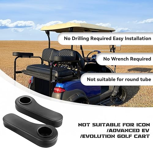 Miniatura 2 de XUANYUDG0769 Reposabrazos de carrito de golf con portavasos para EZGO TXT Club Car DS Precedent y Yamaha Kit de asiento trasero, marco de soporte