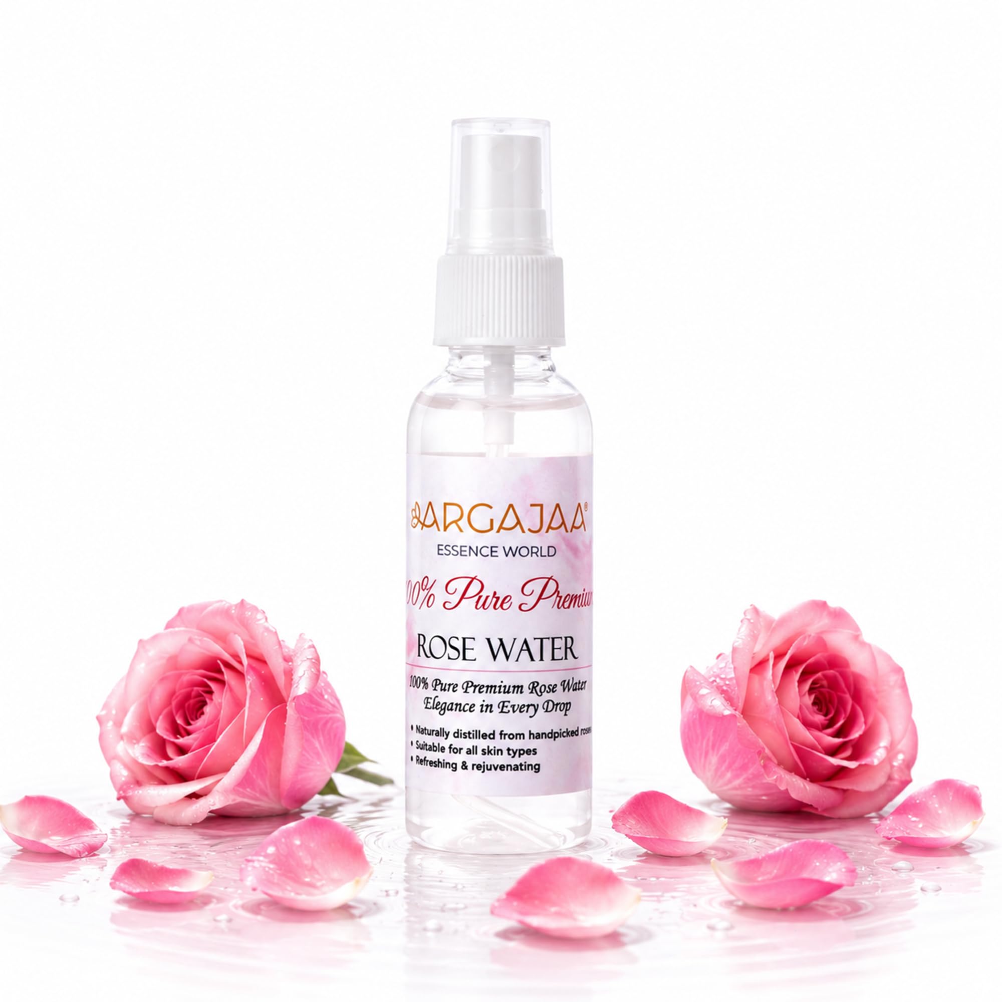 ARGAJAA ESSENCE WORLD 100% Pure Rose Water – 50ml Mist Spray | Steam Distilled | No Alcohol or Preservatives | Hydrating Face & Body Toner | For Skin, Hair & Puja Use-image-19