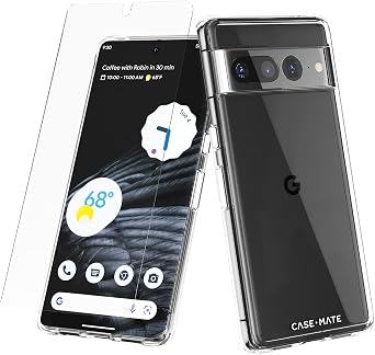 Case-Mate Tough Series - Google Pixel 7 Pro Case Clear with FlexiShield Screen Protector [10ft Drop Protection] [Wireless Charging Compatible] Slim Protective Phone Case for Pixel 7 Pro, Anti Yellow