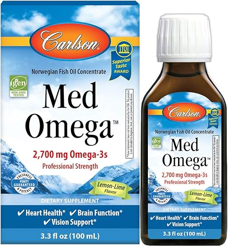 Carlson Med Omega galardonado Lima Limón Sabor 2700mg Omega-3s Por cucharadita professional-strength 1