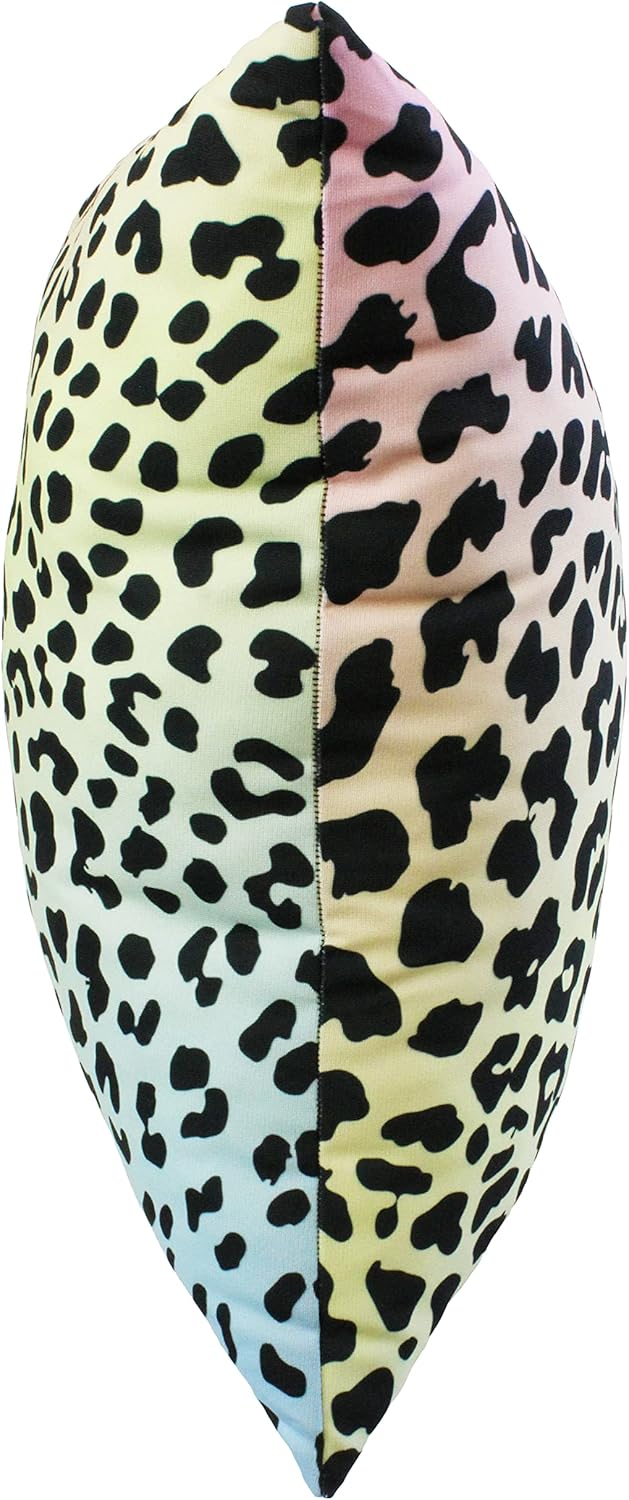 College Covers Animal Print Pillows Decorative Pillow, 16" X 16", Leopard Pastel Gradient/Black